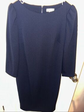 Calvin Klein Navy Long Sleeve Sheath Dress